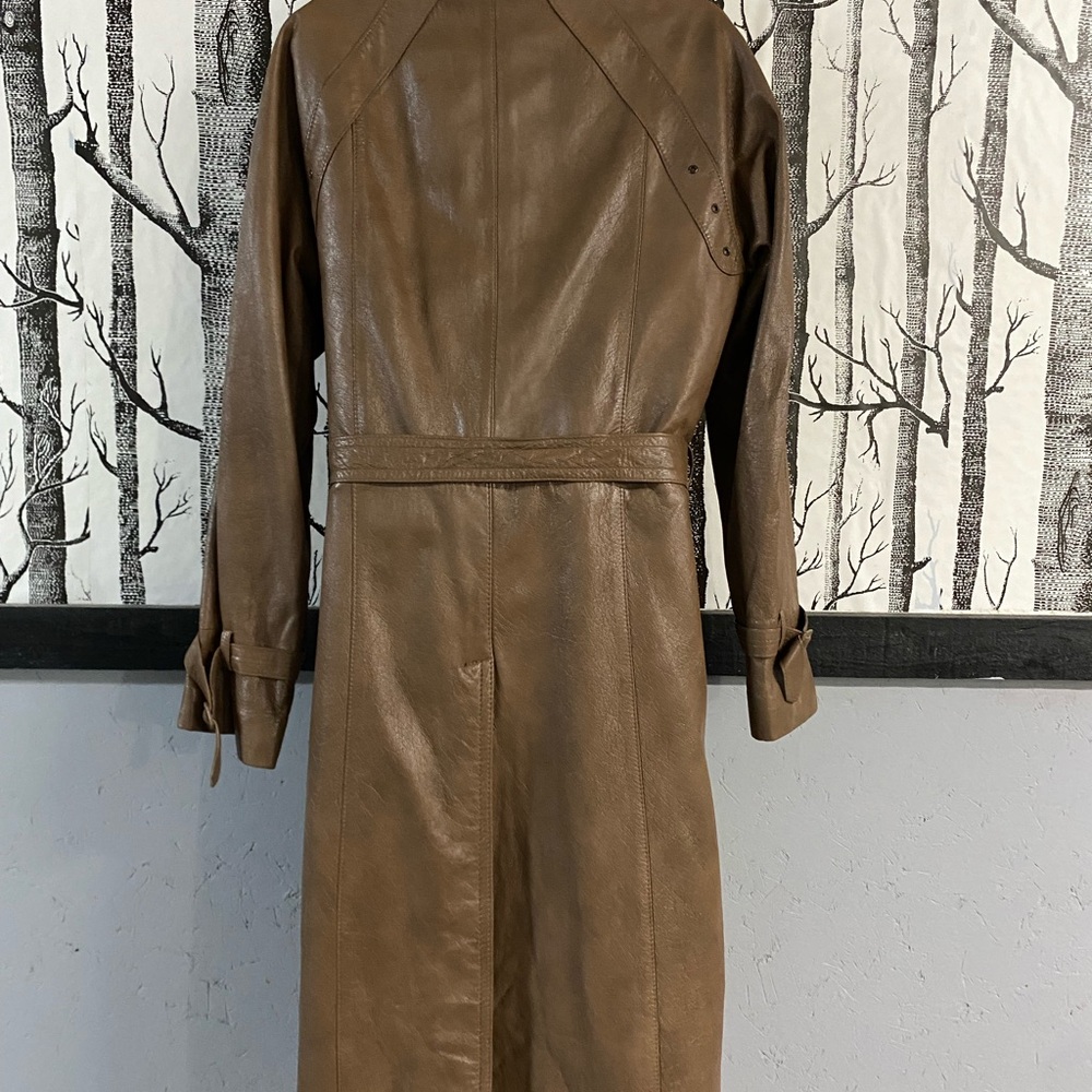 Vintage Jeno De Paris Women’s  Brown Leather Trench Coat